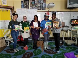 Readers with their books 